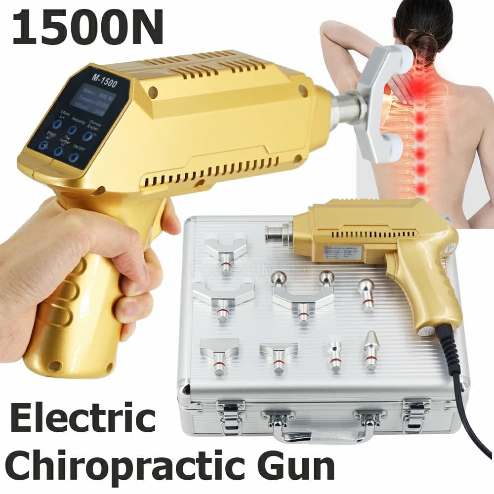 New 1500N Electric Cervical Massage, Adjustable Chiropractic Instrument, Massage Gun, Pain Relief Therapy and Muscular Relaxation