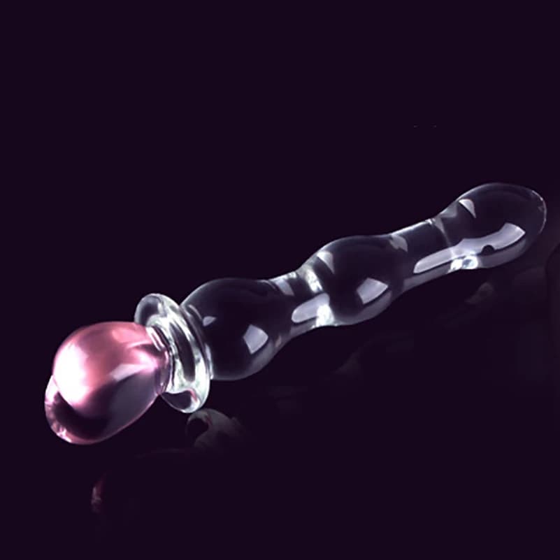 cuore rosa Plug anale in vetro Prodotti per la masturbazione per adulti Butt plug in cristallo, giocattoli sessuali per dildo in vetro con plug vaginale per donne