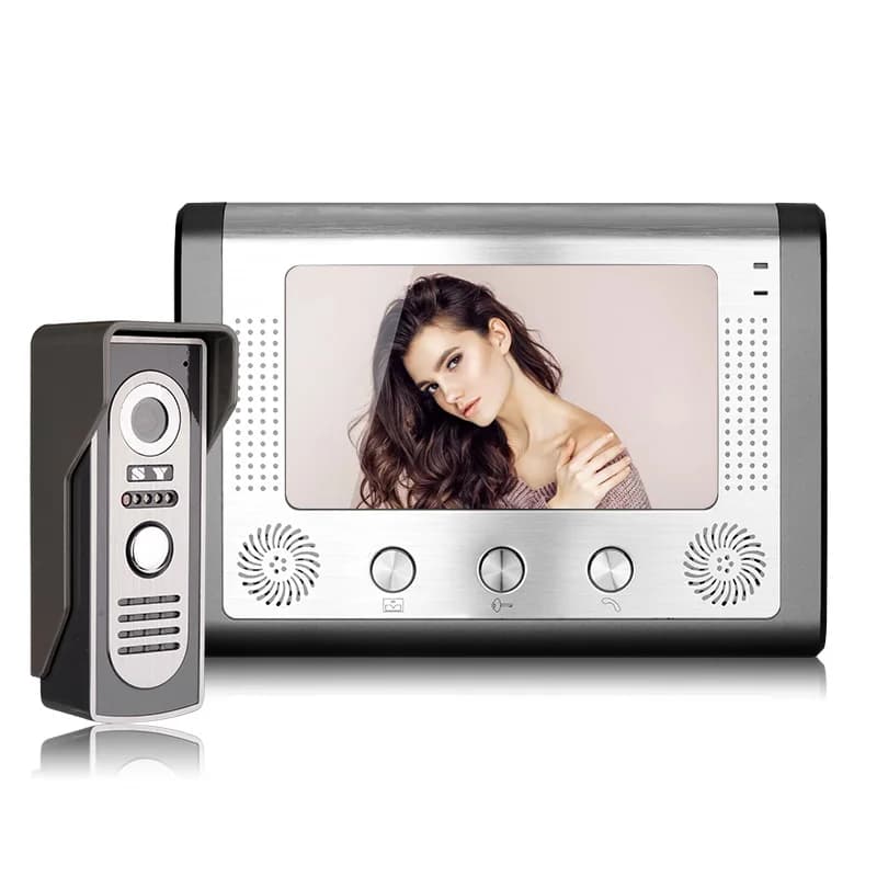 AHD 7 "videocitofono campanello citofono Kit sistema Video domestico con funzione di sblocco telecamera a infrarossi esterna impermeabile