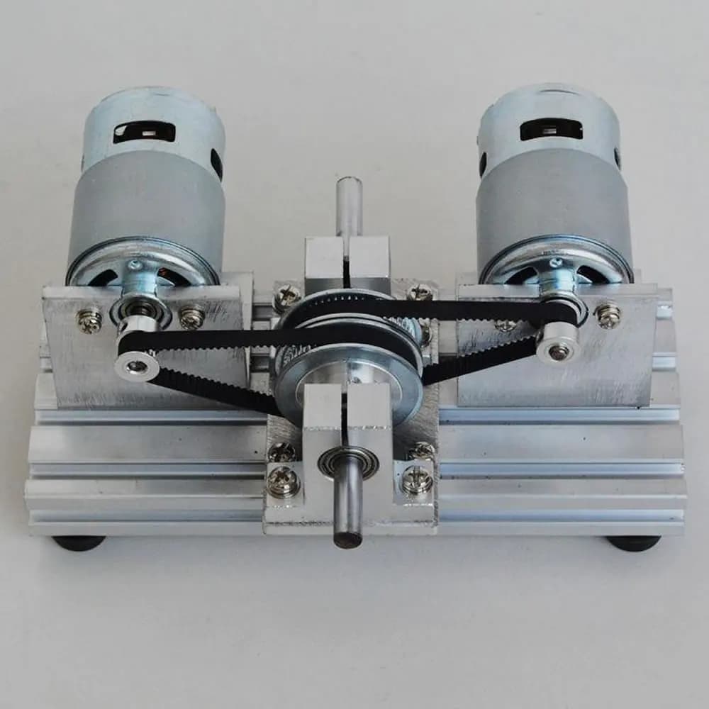 775 795 895 Kit motore cc 12V 24V DC doppio mandrino motore puleggia cinghia dentata 60 80 denti ruote sincrone