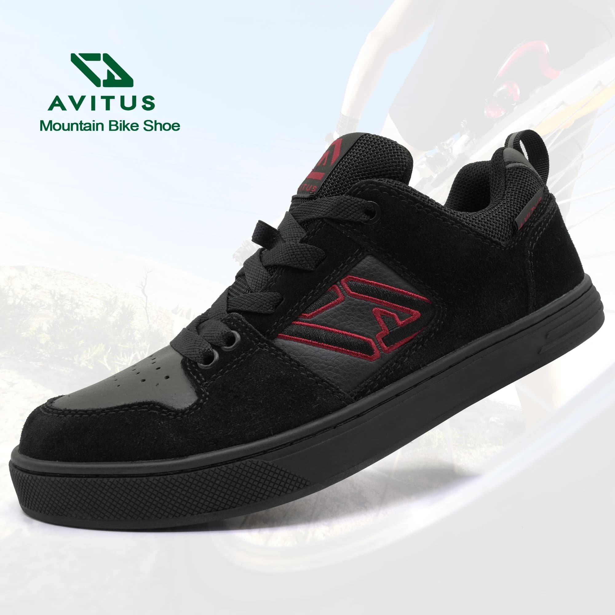 Scarpe da Mountain Bike !us Sneakers da uomo suola in gomma + lacci piatti pedale Zapatillas scarpe MTB per scarpe da ciclismo Freerider Enduro