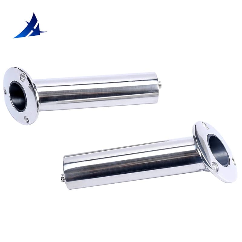 316 Marine Stainless Steel Deluxe Cane Holder Accessories with Exhaust, Fishing Rods with Wire Mounting, 30 Degrees