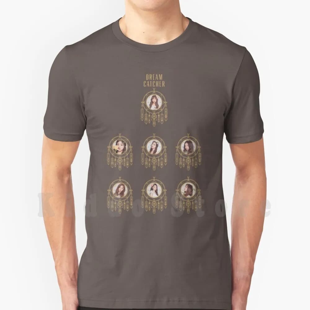 Dreamcatcher Group T Shirt DIY Big Size 100% Cotton Dream Catcher Dreamcatcher Kpop Set Golden Grunge Korea Korean Music Krock