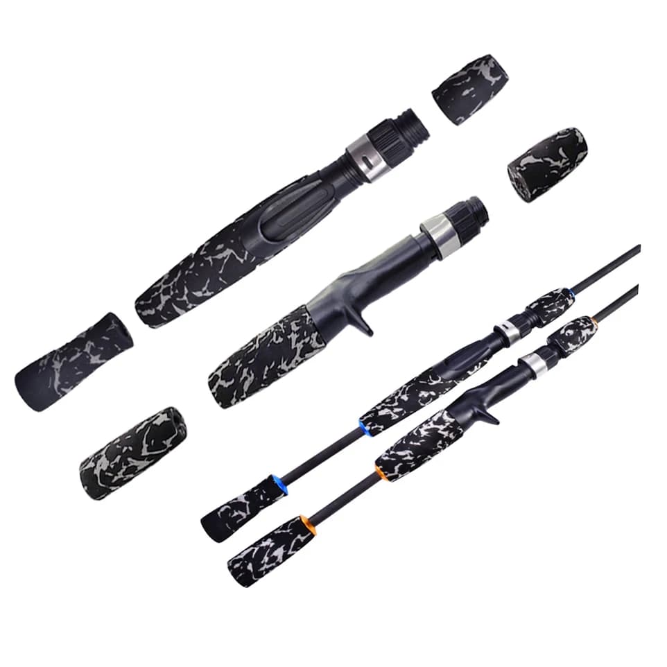1 set kit/pacco maniglia dell'asta Impugnatura divisa materiale EVA Camouflage nero bobina di filatura asta del sedile refit set combinato parti del kit