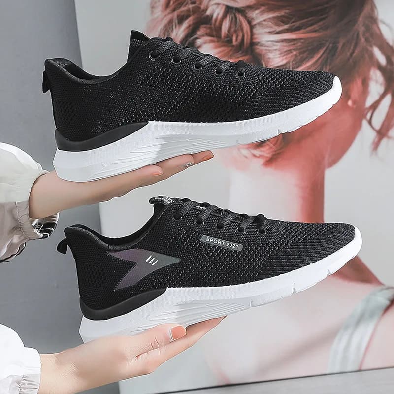 Sneakers moda traspirante per donna 2022 nuove scarpe da donna stringate Casual in tessuto elasticizzato coreano donna Tenis Feminino scarpe da donna