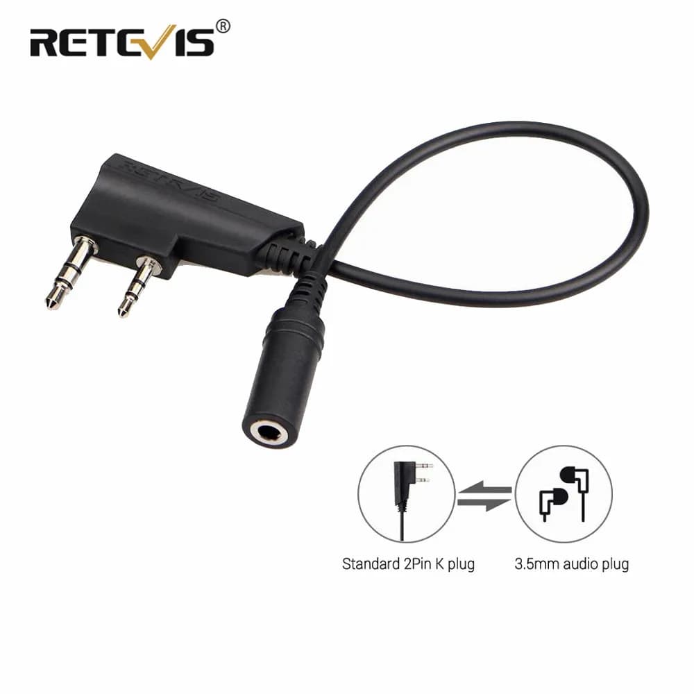 Retevis TCK01 Walkie Talkie Accessori 2Pin a 3.5mm Femmina Telefono Audio Radio Cavo di Trasferimento Auricolare per Retevis RT22 H777