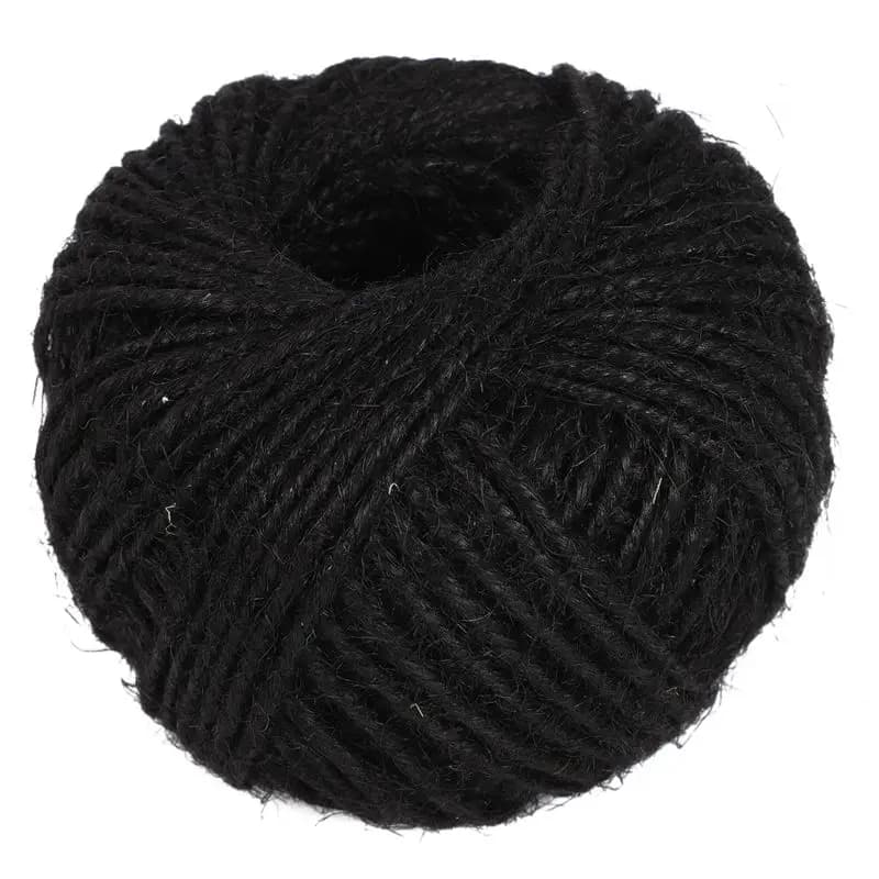 50m Iuta Corda String for Crafts Scrapbooking Gardening-Black