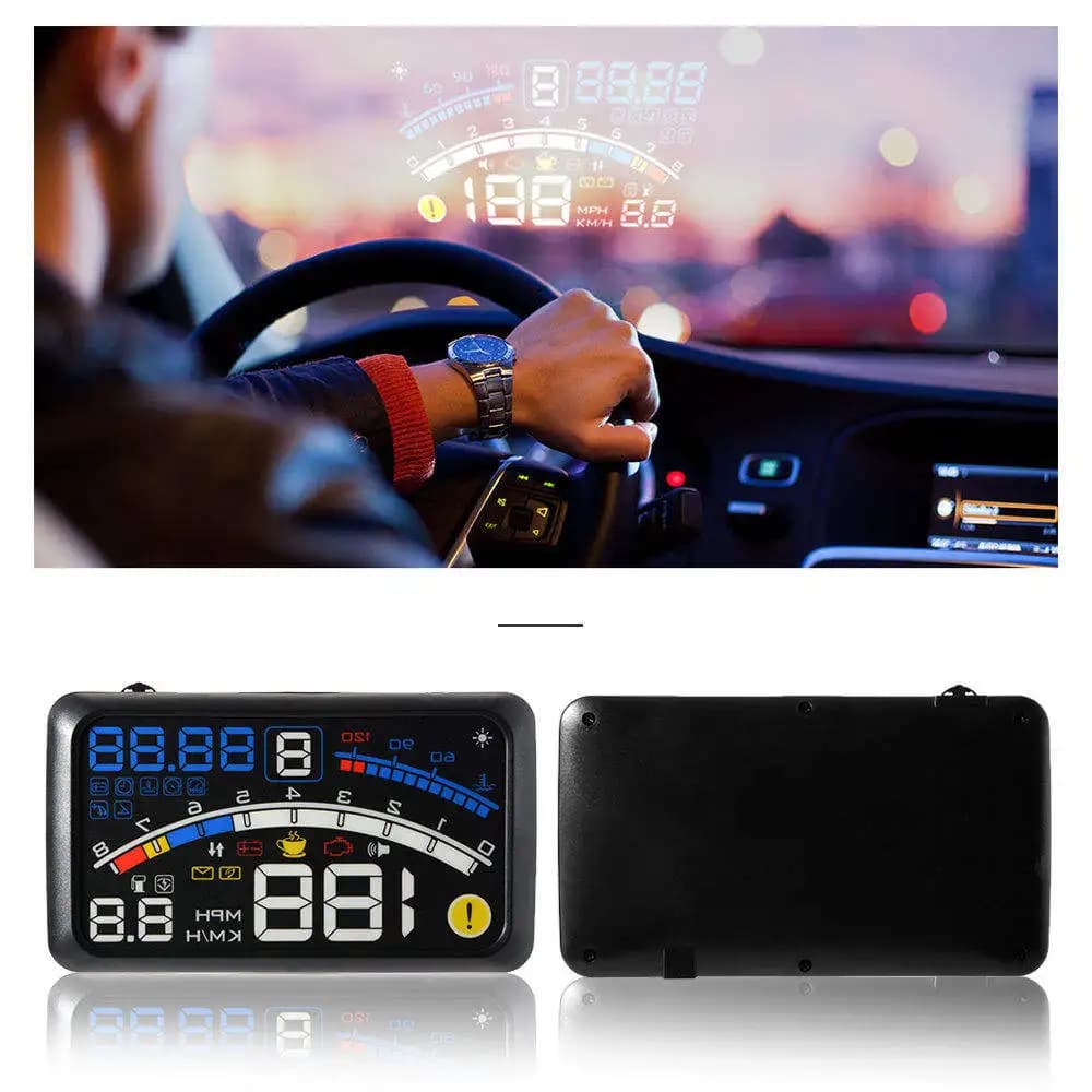 5.5 "Car HUD Heads Up Display OBDII/EUOBD Auto Electronics HUD tachimetro/carburante/RPM/Temp/Volt schermo Auto Gauge proiettore