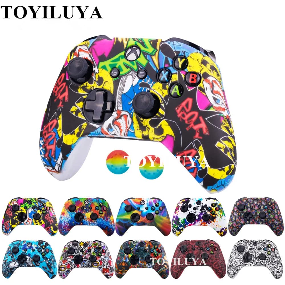 1 pz Camouflage Silicone custodia protettiva in pelle custodia in gomma copertura Thumb Stick Grips per Xbox One Controller accessori di gioco