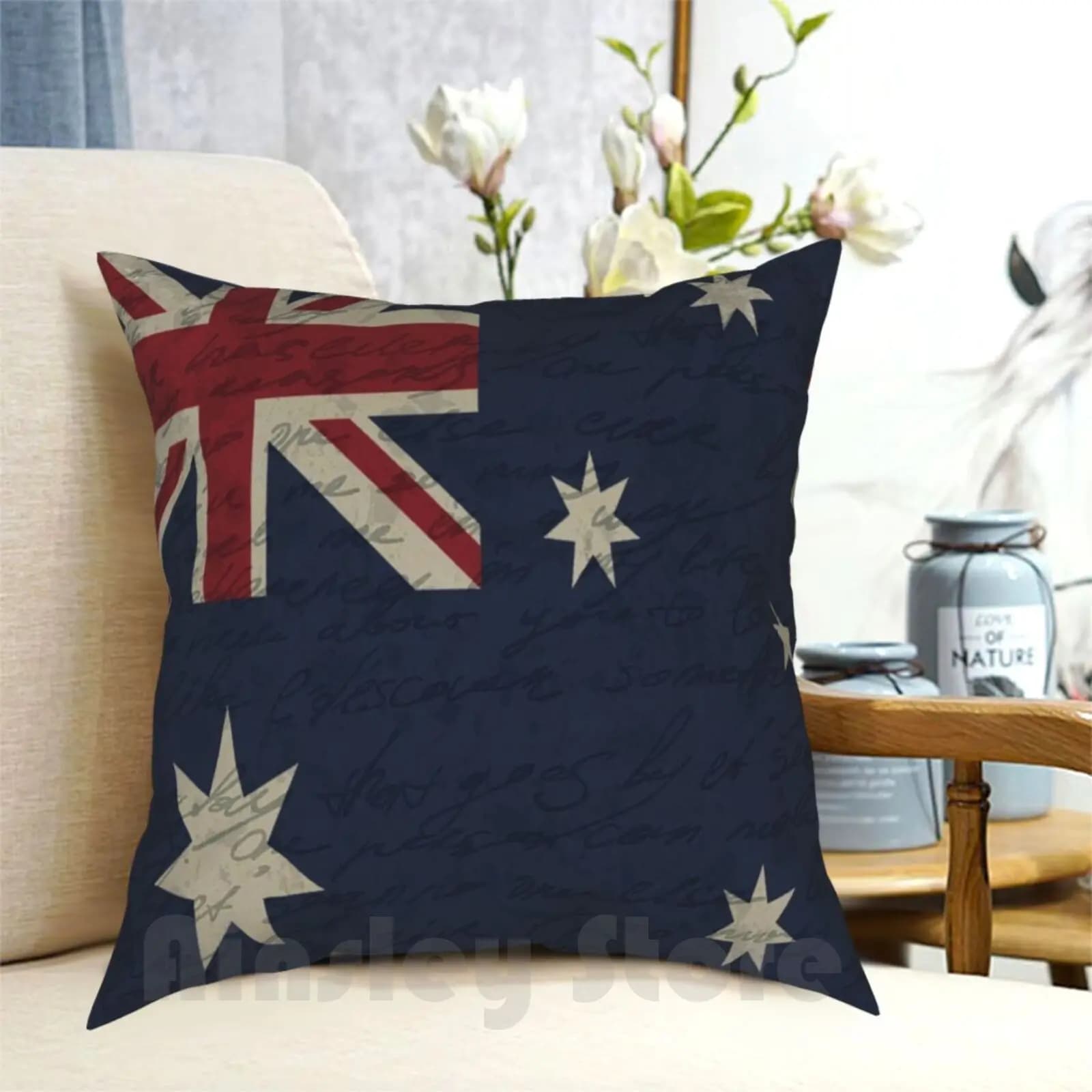 Federa per cuscino vintage con bandiera australiana stampata per la casa morbida fodera per cuscino fai da te bandiera australiana paese politica orgogliosa vintage vecchia