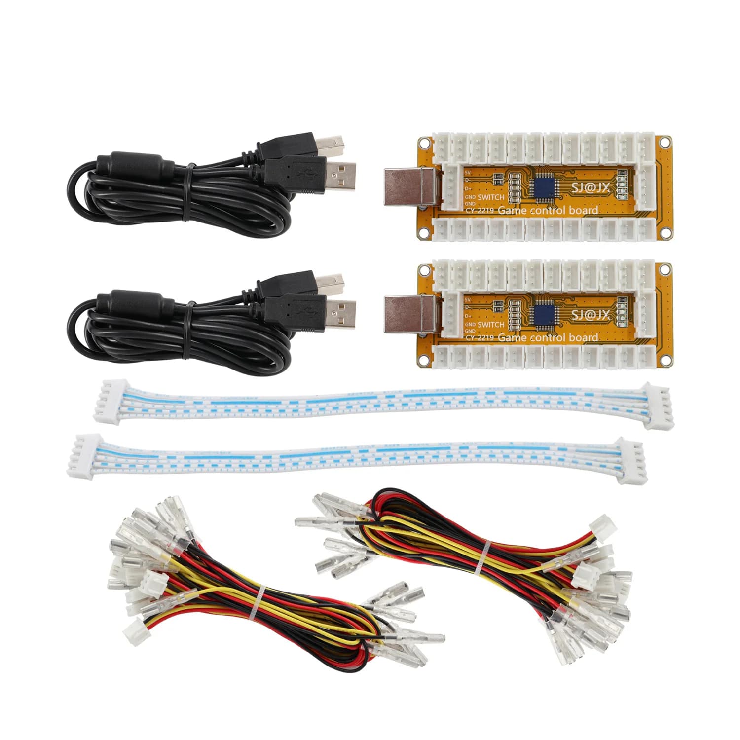 SJ@JX Arcade Game USB Encoder 2 Player Gamepad LED Button Joystick Controller for Nintendo Switch PC PS3 Raspberry Pi 2219x2