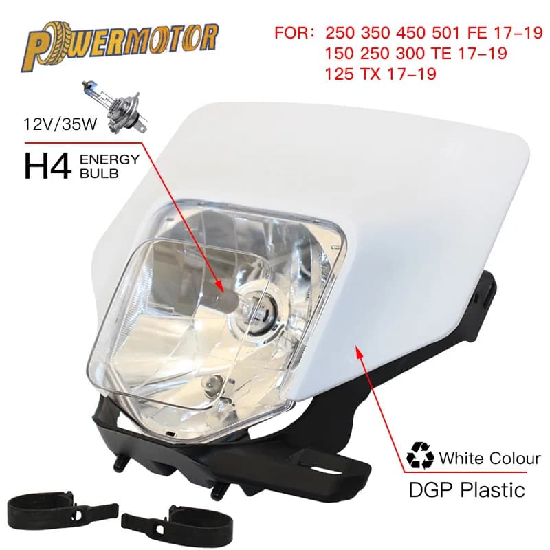 Piastra faro moto per Husqvarna TE 250 300 Lampada alogena anteriore H4 FE 350 450 Pit Dirt Bike Motocross Accessori Enduro