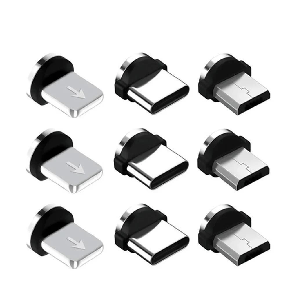 GTWIN 5 Pcs 360 Magnetic Rotating Tips For Cell Phone Charging Spare Parts To Use Durable Converter Charging Cable Adapter