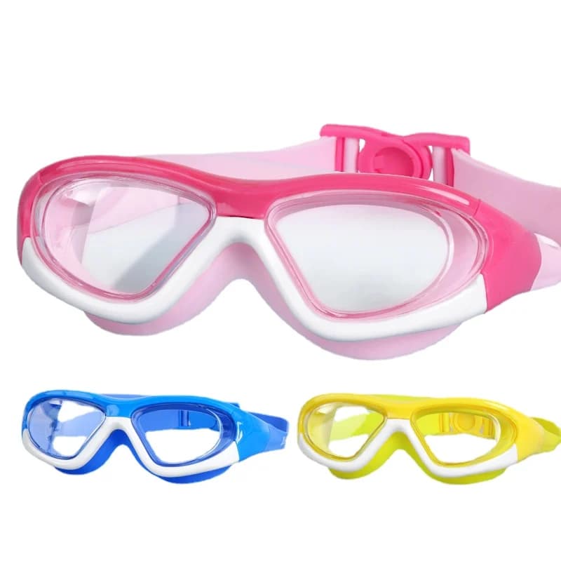 2022 children's swimming glasses HD waterproof and anti-fogging children's swim headphones Big Box Children's swim glasses set