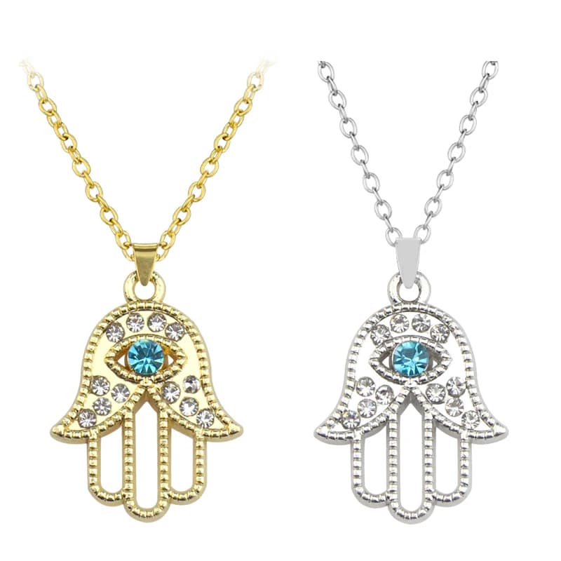 Cristallo Fatima mano orecchino Charms turco Vintage Fatima braccialetto collana ciondolo gioielli fai da te