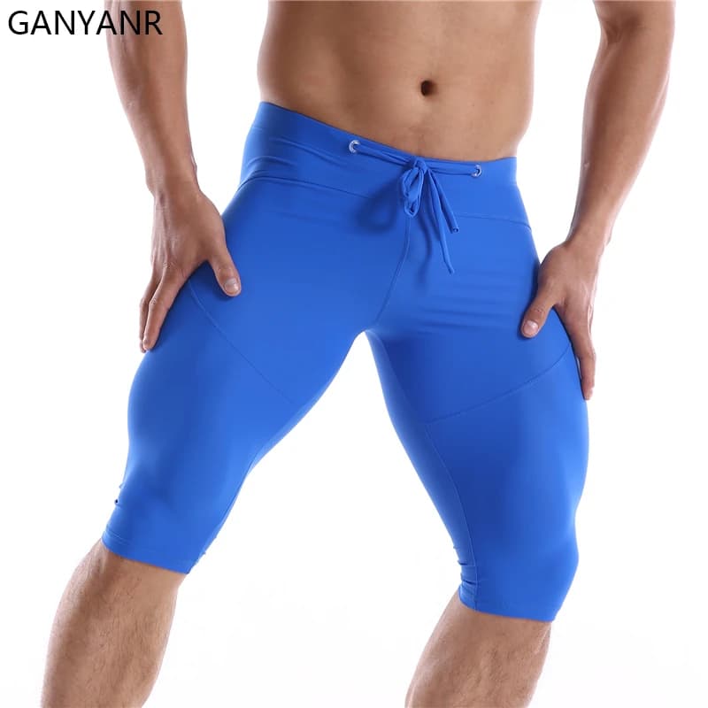 GANYANR Running Calzamaglia Gli Uomini di Compressione Leggings Palestra Abbigliamento Sportivo Sexy Pelli Sport Basket Yoga Shorts di Formazione da Jogging scarpe Da Ginnastica