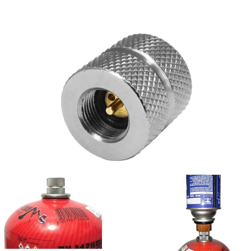 Gas charging adapter cartridge for camping butane stove for gas nozzle type screw cartridge connector for valve metal box