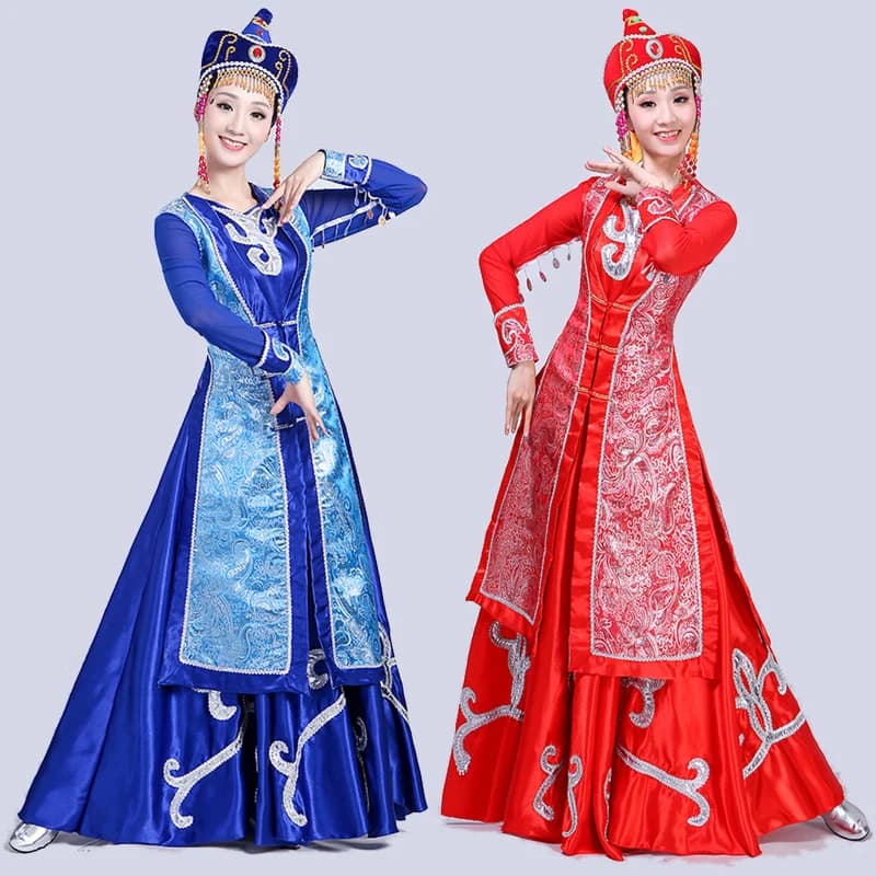 Mongolo Show abbigliamento Suit-dress Mongolia interna abbigliamento da ballo Mongolia Robe gonna da spettacolo di minoranza etnica per adulti