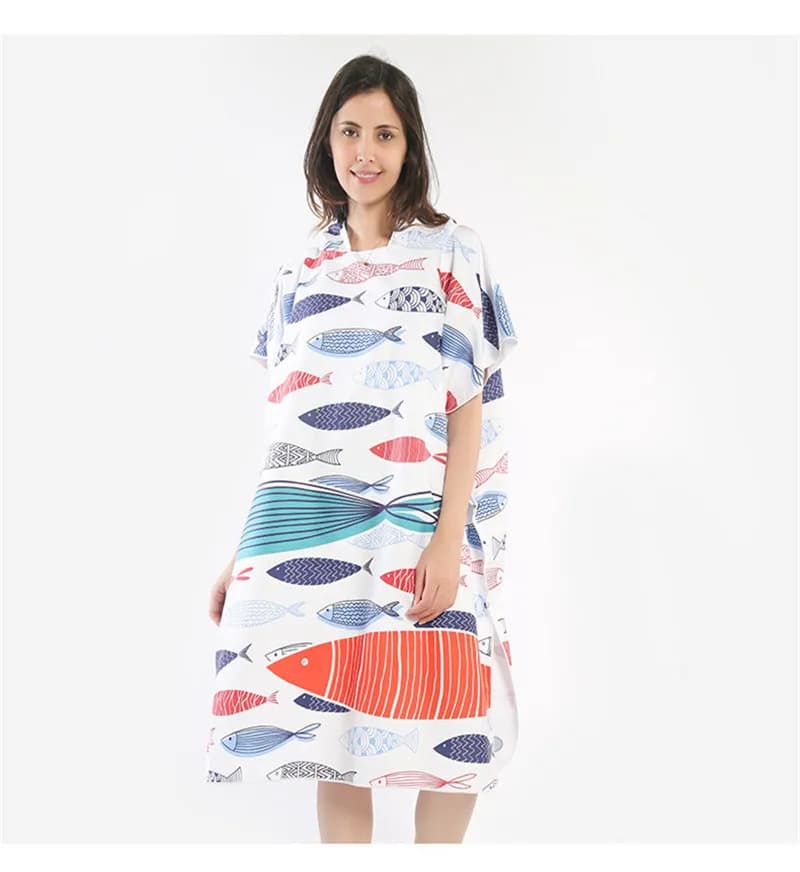New Fashion Asciugatura rapida Fasciatoio Asciugamano da spiaggia Sport all'aria aperta Asciugamano da bagno con cappuccio Poncho Asciugamani da spiaggia morbidi Mantello