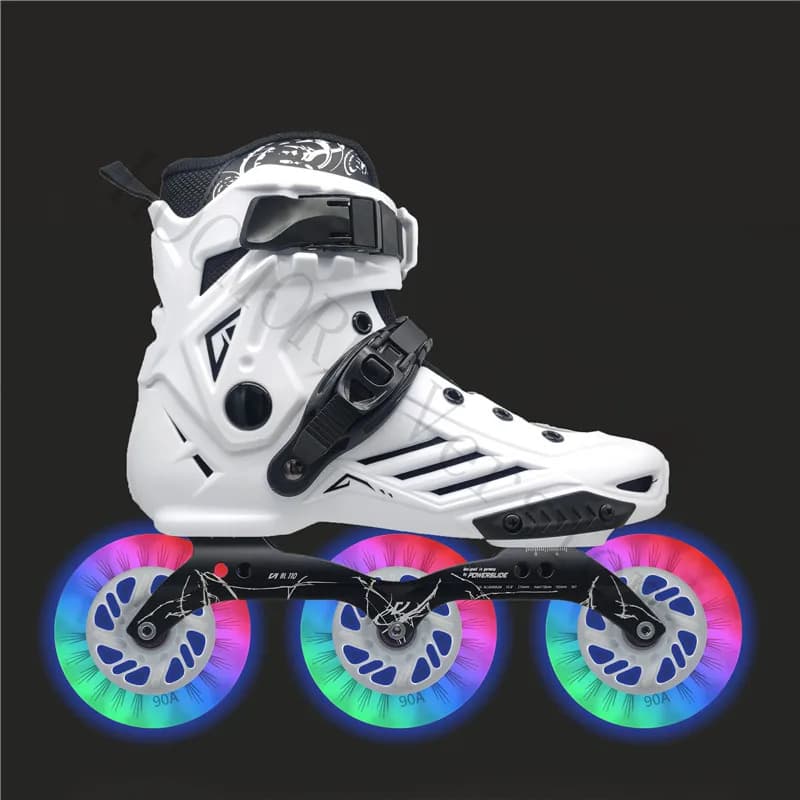Wheel skating nets on road with 110mm LED wheels for black white 3X110 men shoes
