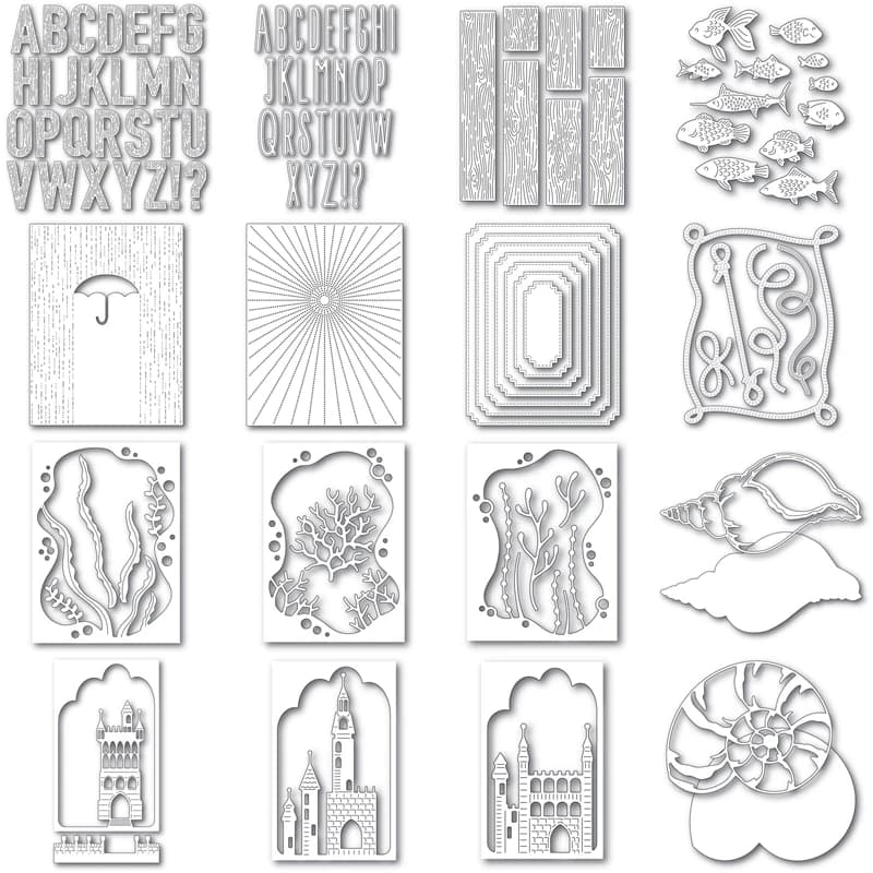2021 AliliArts Metal Cutting Dies Fish set & Wood set diy Scrapbooking Photo Album Decorative Embossing PaperCard Crafts Die