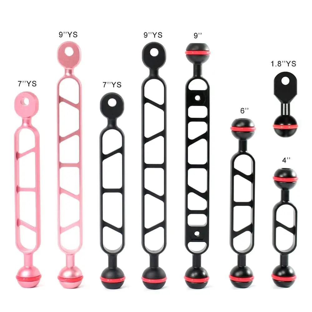 Adattatore a sfera in alluminio Nitescuba per immersioni, attacco YS, staffa per braccio luminoso, clip a farfalla, TG6, per fotocamera subacquea GoPro
