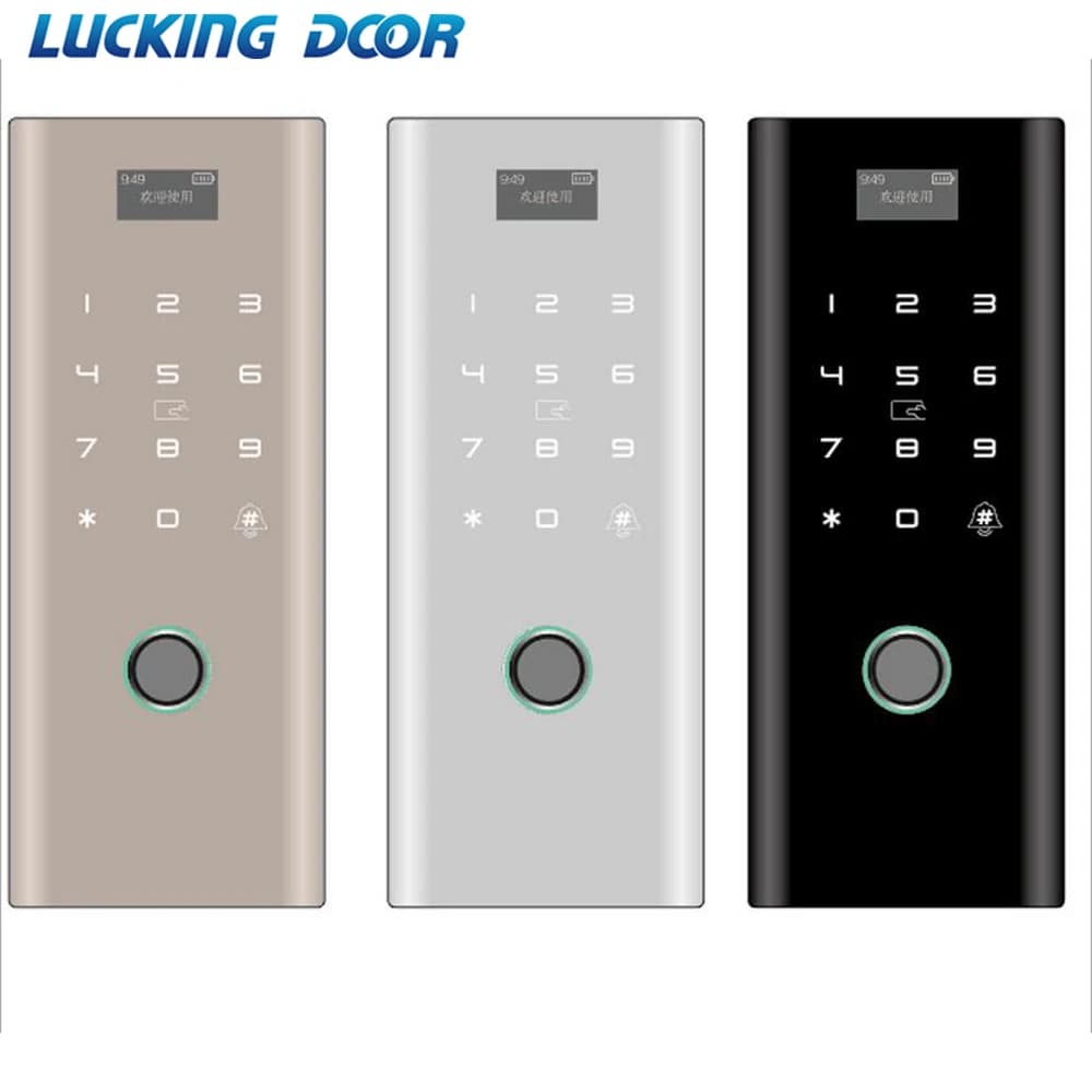 Smart Door Blocco impronte digitali Apricancello elettronico digitale Elettrico RFID IC Scheda password in vetro di sicurezza biometrico con impronta digitale