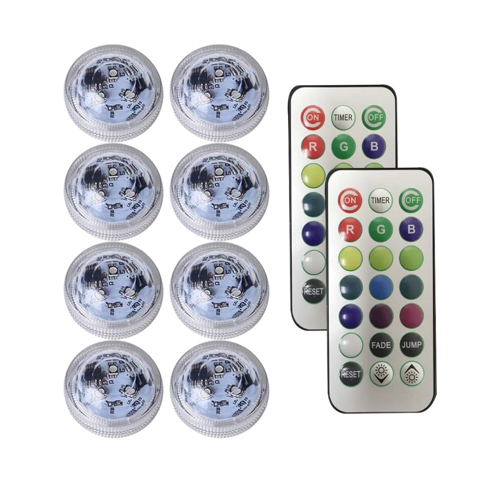 Luci a LED sommergibili Luce subacquea a 13 colori alimentata a batteria impermeabile per acquario Piscina Decorazione per vasi per feste di nozze