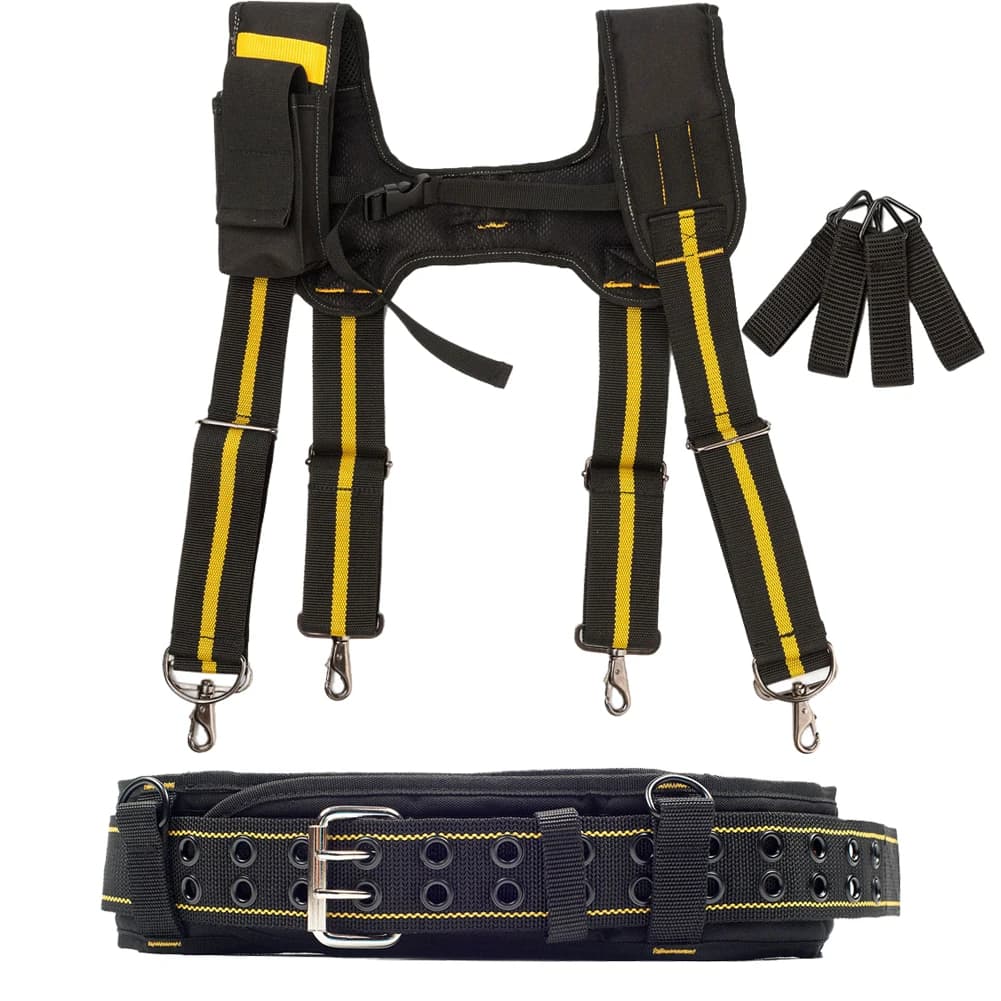 Bretelle per cintura per attrezzi da lavoro pesante Set tascabile per chiodi Supporto lombare regolabile Bretelle per utensili multifunzione per carpentiere elettrico