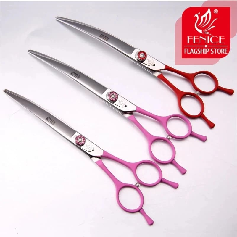Fenice professional 7.0/7.5/8.0 pollici forbici curve per animali domestici in forbici per cani toelettatura cesoie da taglio makas tijeras