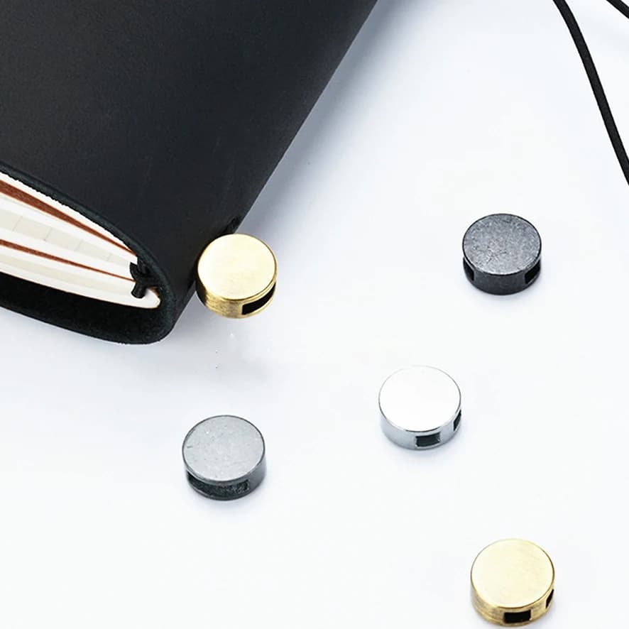 JIT 50pcs wholesale Metal button for traveler notebook decorations accessory DIY bronze golden colorful buckle tie elastic band