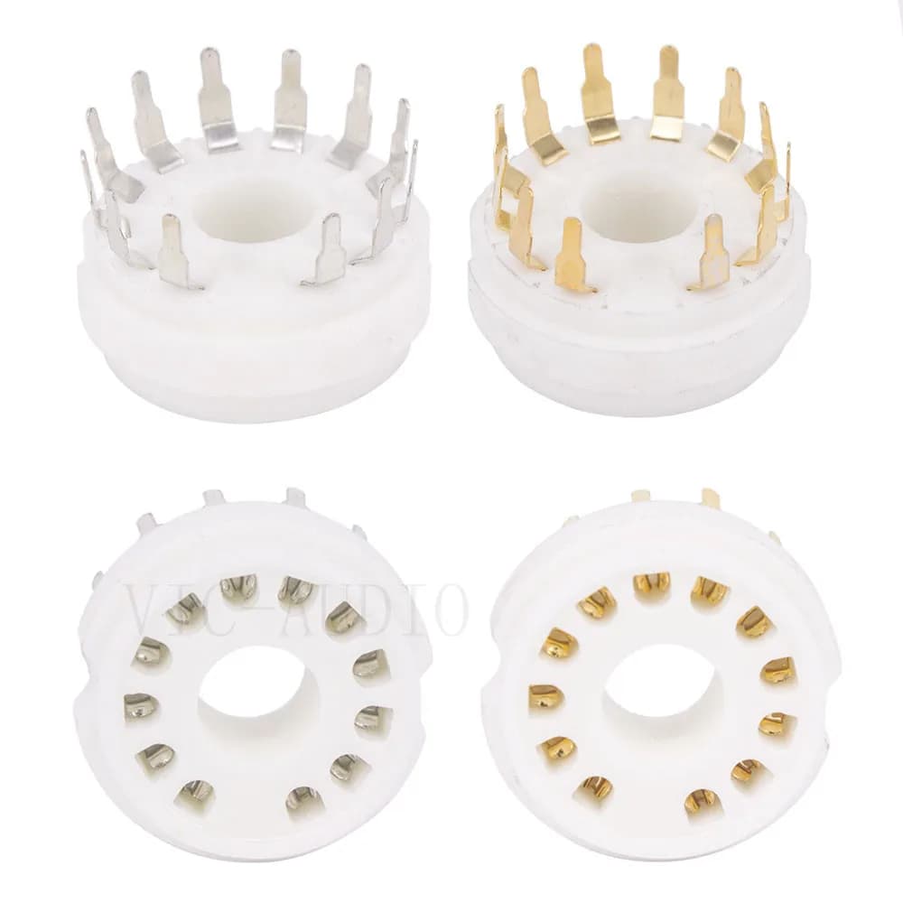Ceramic 12Pins Valve Tube Socket GZC12-Y For 9MN8 8AC9 50CA10 Vacuum Tube Amplifier Vintage Audio DIY For PCB Mount