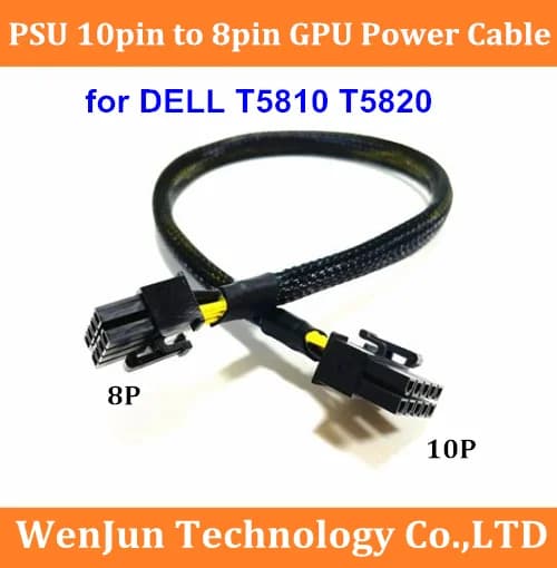 Cavo di alimentazione scheda video GPU PSU da 10 pin maschio a 8 pin maschio PCI-E per GPU Dell T5810 T5820 e K80/M40/M60/P40/P100/V100/A100/A40