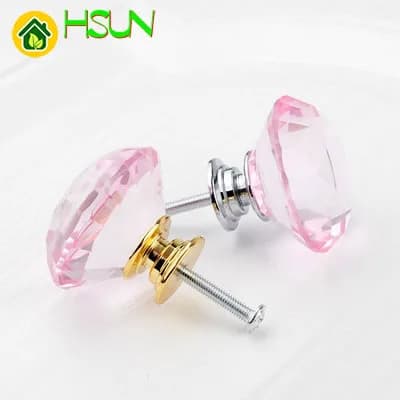 40 millimetri K9 rosa cristallo di diamante maniglia semplice comodino tavolo armadio maniglia del cassetto manico singolo foro argento base in oro manopola