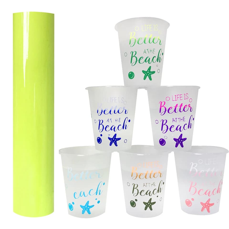 Vinile a cambio di temperatura per Cricut, pellicola adesiva reattiva a freddo per bicchieri e tazze da birra personalizzate, materiale artigianale fai-da-te, CAV 12"x12"