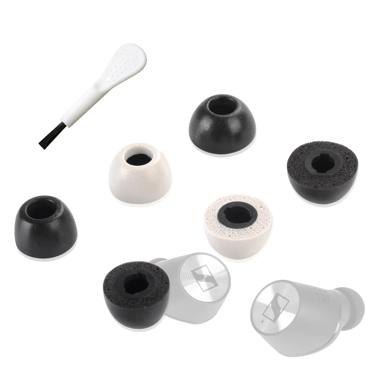 Memory Foam earphones for Sennheiser earphones (2 CX400BT tips for real wireless earphones avoid falling noise reduction