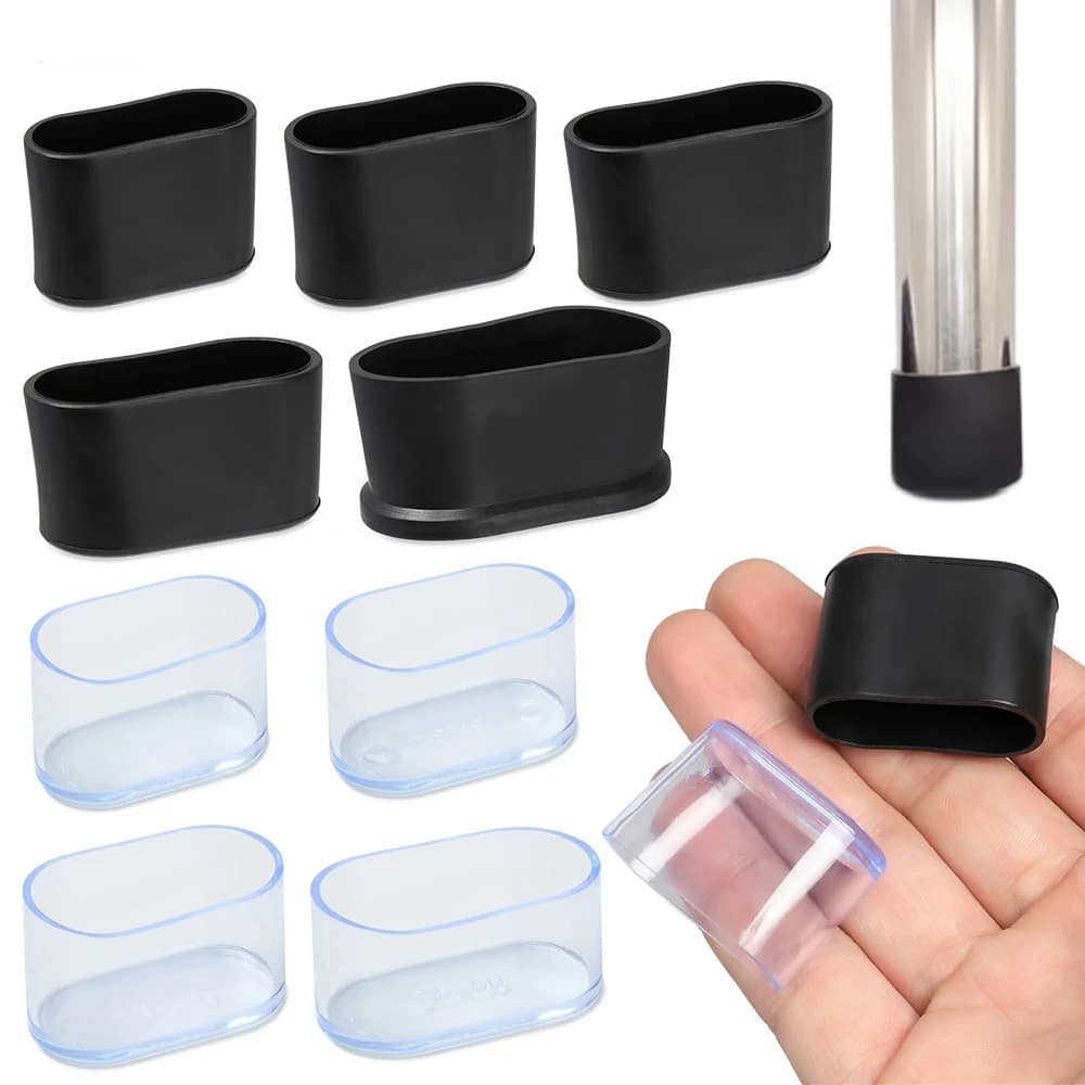 4 pezzi antiscivolo ovale sedia gambe Caps piedi cuscinetti protettivi mobili piedini di livellamento tappetino mobili copritavolo calzini copertura antipolvere