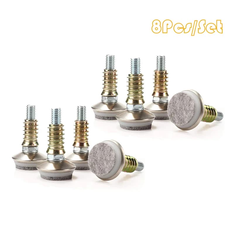 8 pezzi livellatori per mobili M8 gambe di livellamento regolabili per tavoli sedie armadi Base diametro 35mm con cuscinetti in feltro