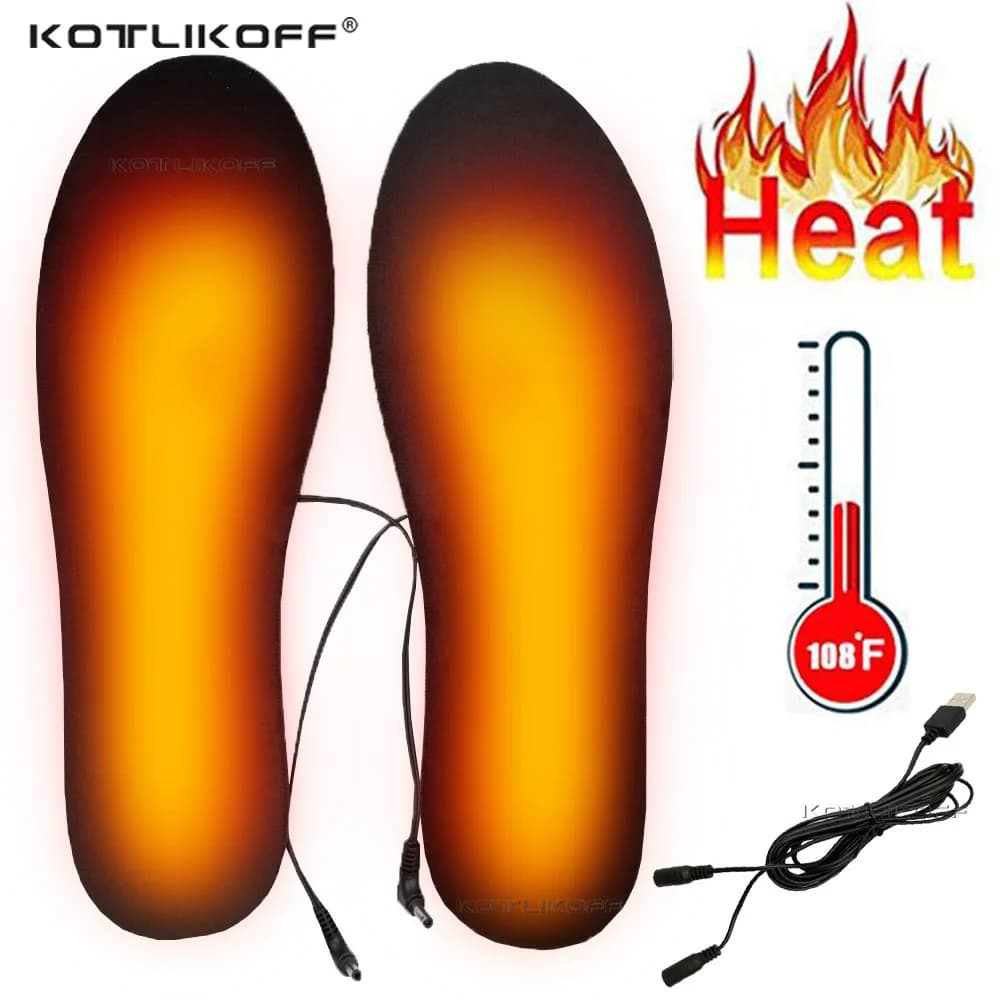 KOTLIKOFF solette per scarpe riscaldate USB piedi calzino caldo tappetino solette per riscaldamento elettrico soletta invernale termica calda lavabile Unisex