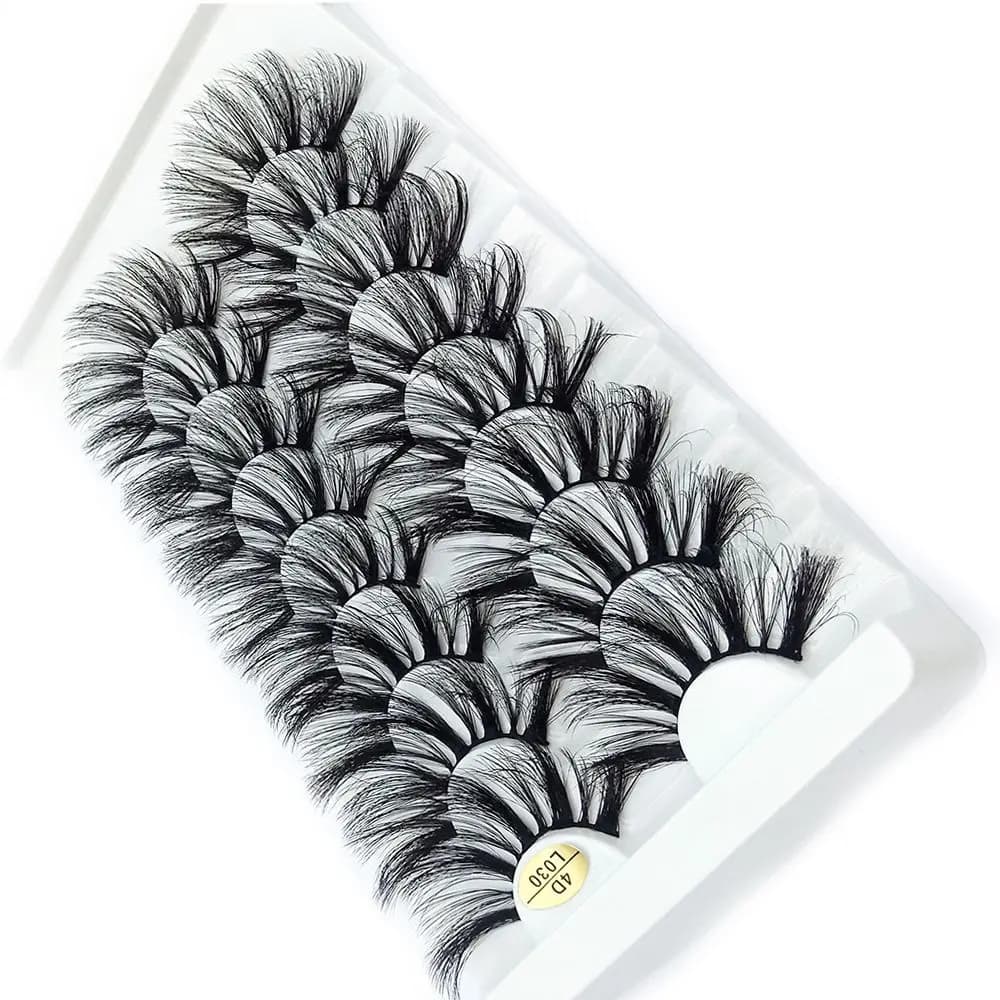 Ciglia Finte 4D in Visone Naturali, Lunghe e Voluminose, Effetto Multistrato, Cruelty-Free, 25MM, per Donna
