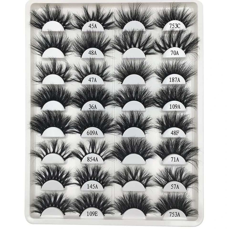 RED SIREN 1 Pair Ciglia All'ingrosso di 100% Dei Capelli del Visone Ciglia Finte Fatti A Mano 25mm Lashes Drammatica di Spessore Lungo 3d Visone ciglia Trucco