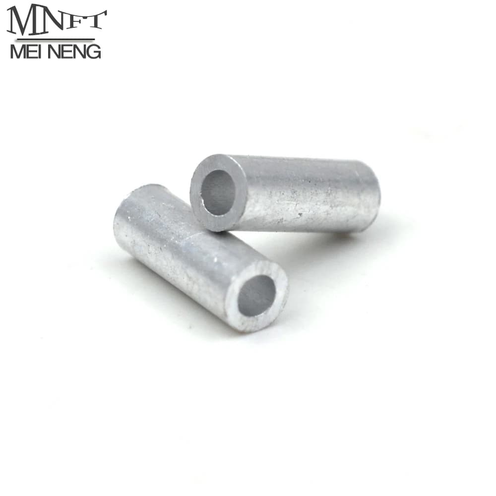 MNFT 120Pcs Aluminum Fishing Line Tube Crimp Sleeves Connector Ferrules Rope Crimping Sleeve Boat Fishing Pipe for Leader Riggin