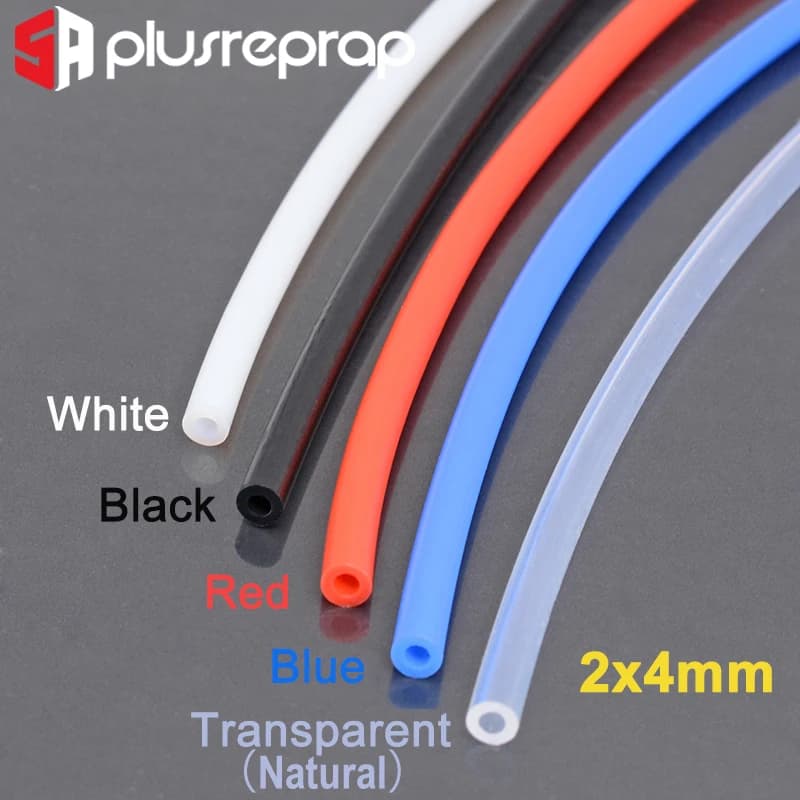 1 metro 2x4mm ID 2mm OD 4mm PTFE Bowden Tube per parti della stampante 3D tubo remoto J-head 1.75mm filamento guida tubo