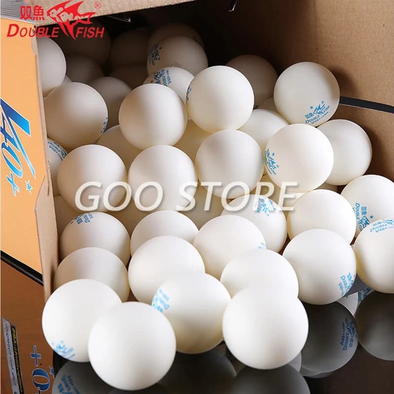 100 Palline da Ping Pong Double Fish V40+ 1-Star in ABS Nuove con Cucitura in Plastica per Allenamento