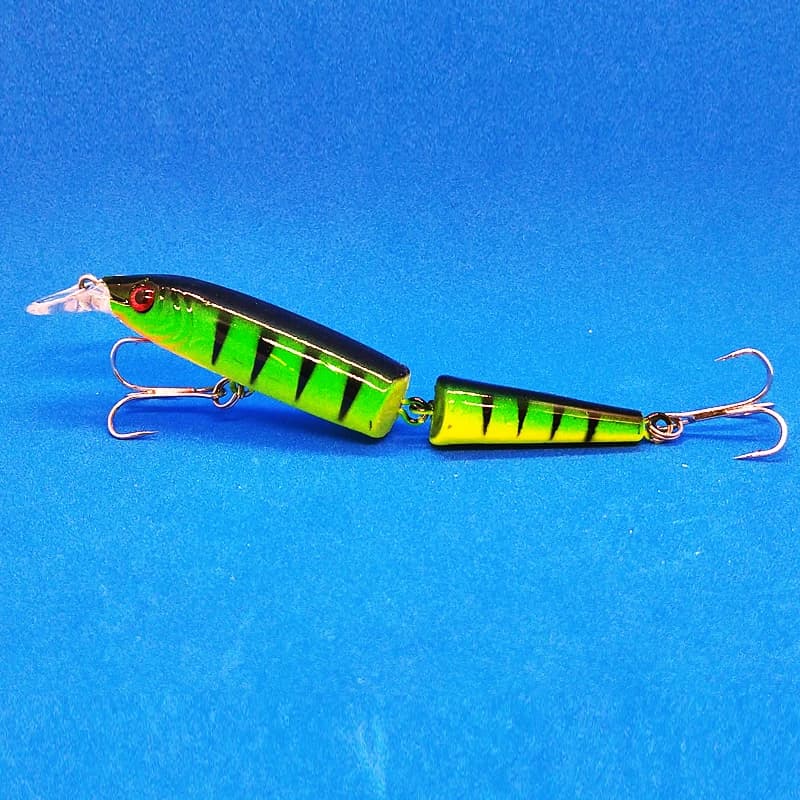 1 pz due sezioni Bionic Minnow esche da pesca 105mm/9g plastica artificiale 3D occhi Swimbait Wobblers per luccio esca dura affrontare