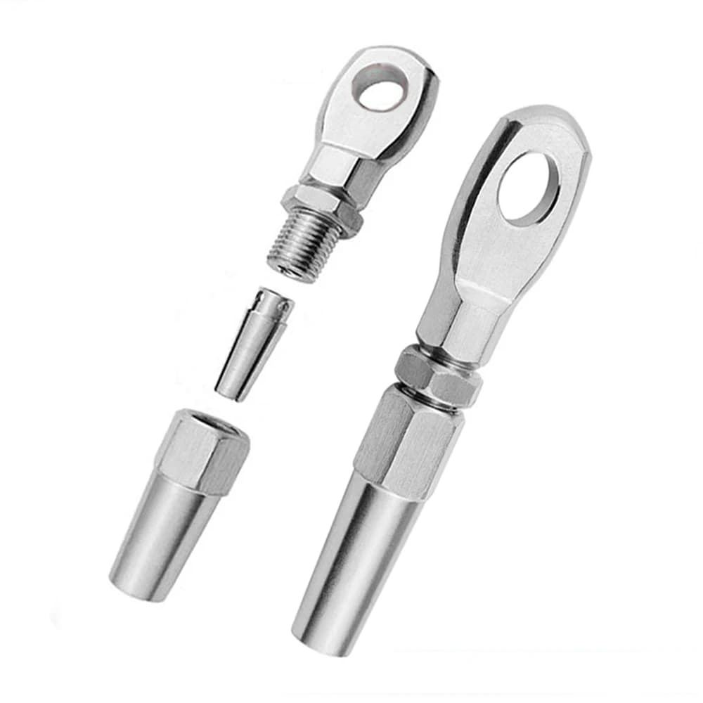 1Pc 5mm Marine Grade 316 acciaio inossidabile Swageless Eye Terminal Wire Cable Rope raccordo fai-da-te Rigging Boat Marine Hardware