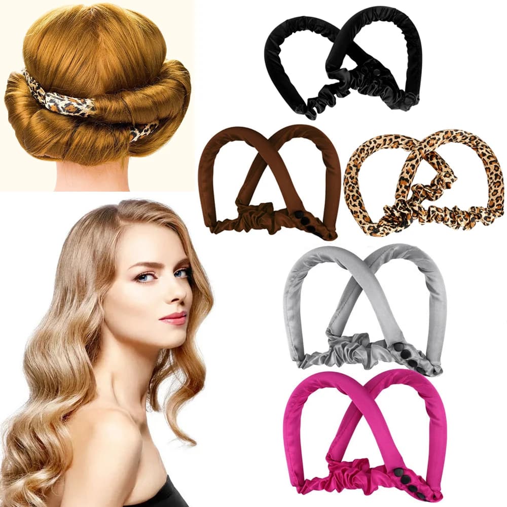 Women's Warm Foam Unhealthy Hair Curling Rod Silk Curling Band Hair Shreds Without Heat Waves Curlers for Hair Rollers