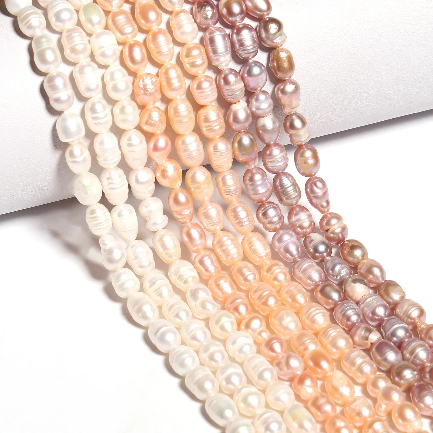 Natural Freshwater Pearls Rice Shape White Pearls Beads for Jewelry Making Handmade DIY Charm Bracelet Necklace Accessories 15"