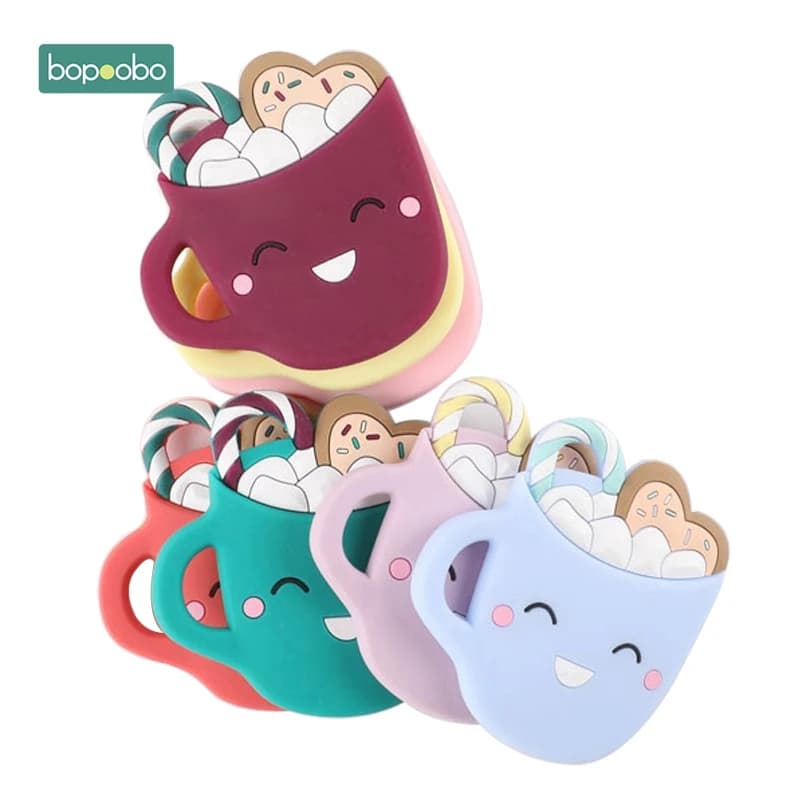 Bopoobo 1PC Food Grade Baby Massaggiagengive Tazza di Silicone Masticabile BPA Libero Roditore Dentizione Piccola Asta Tazza di Silicone Massaggiagengive Prodotto per Bambini