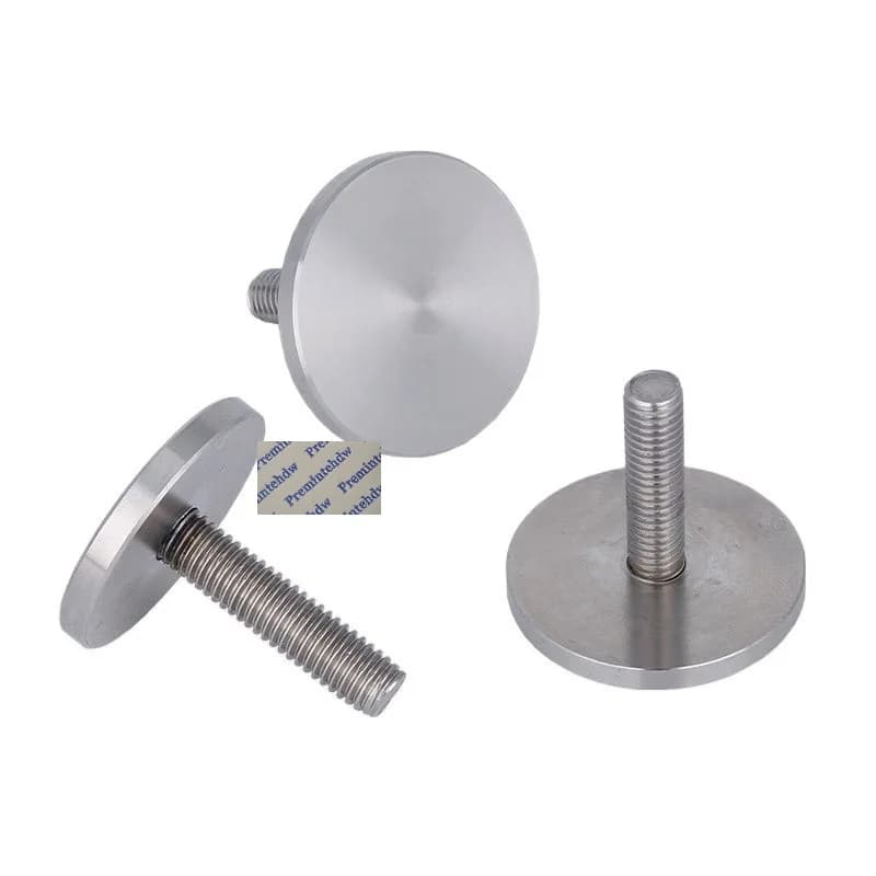 10Pcs Solid SUS304 Round Flat Headed Glass Fixing Screws With M6 M8 M10 Threaded Bolt